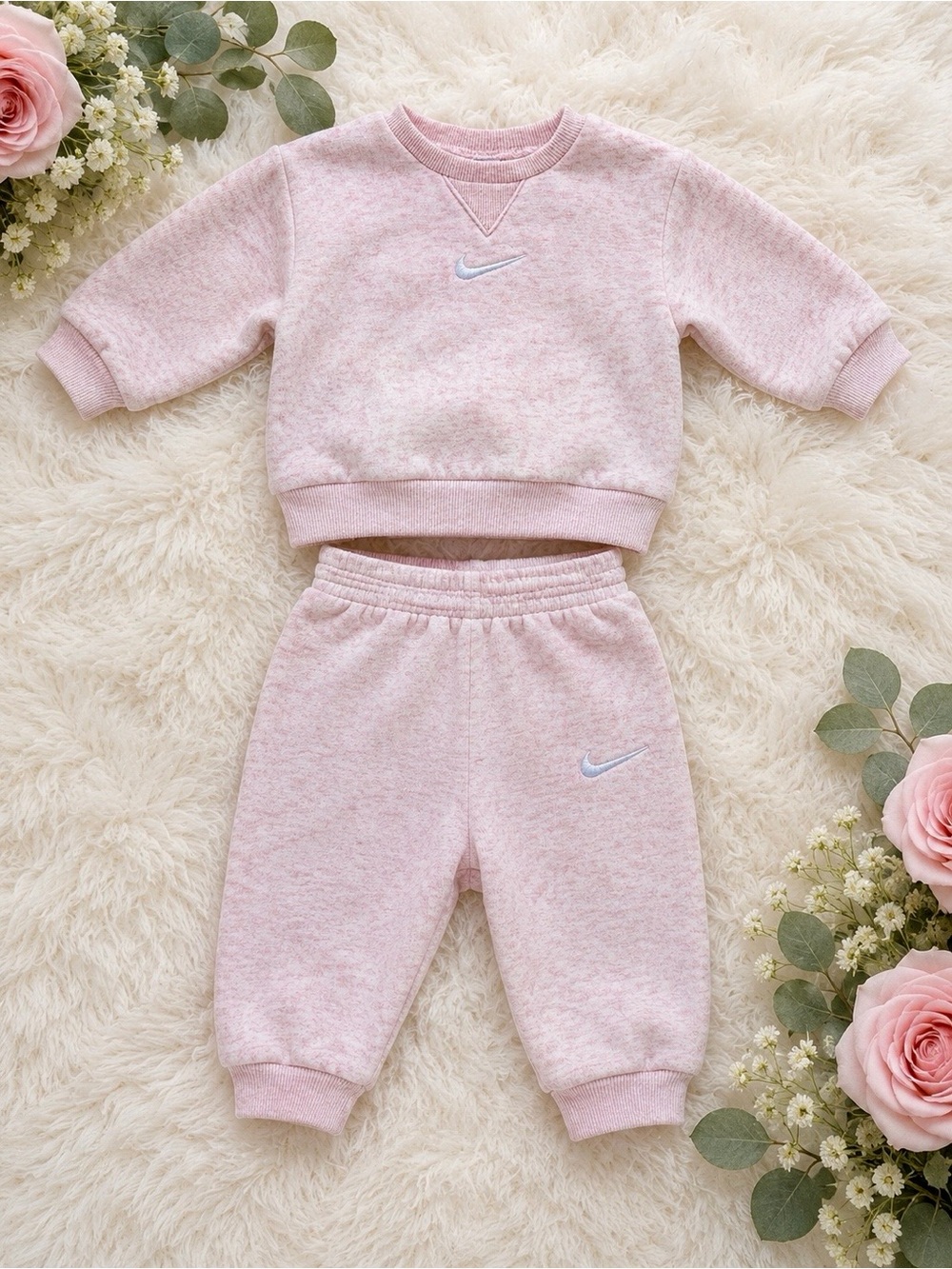 Nike Light Pink Baby Sweatshirt & Joggers Set